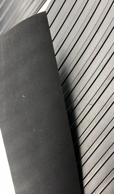 SBR Smooth Surface Wide Ribbed 8mm Thin Black Rubber Sheet