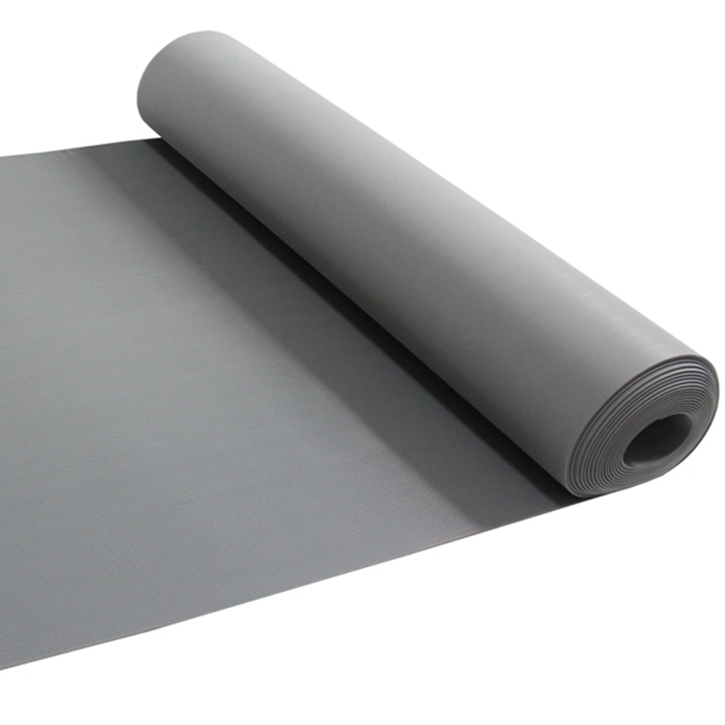 High quality anti-slip gray  transverse ribber rubber mat roll for flooring